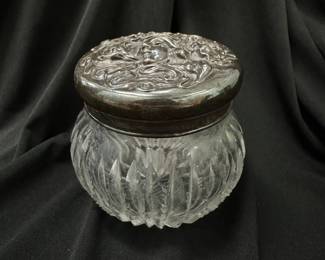 Silver Art Nouveau Powder Jar