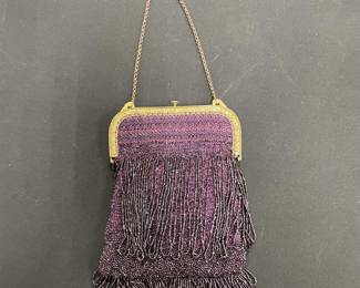 Purple beaded flapper bag