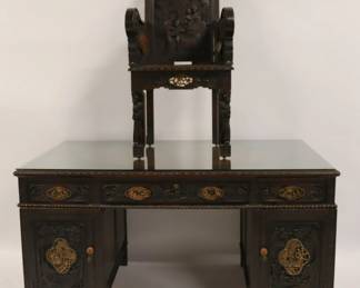 Carved Asian Desk