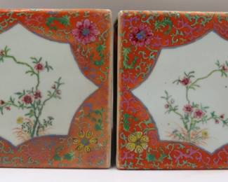 Chinese Rose Coral Pillows