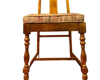 Gold leaf vanity chair with hidden storage