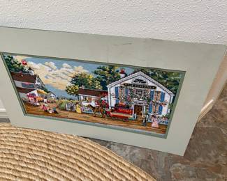 Completed 1990 Dimension Needlepoint Kit - Rosewind Country Inn