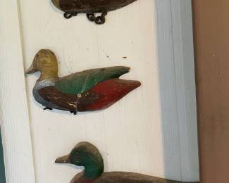 3 Wall Mount Wood Carved/Hand Painted Ducks