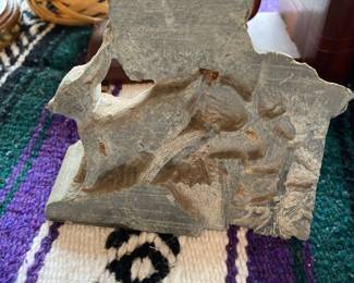 Carved Stone Fawn Sculpture