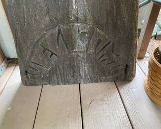 Wood Carved Double Tree Statue/Welcome Sign