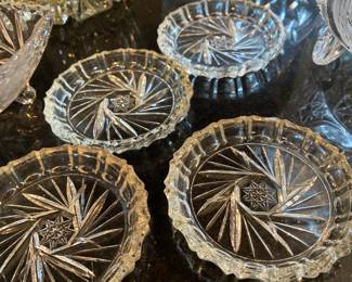 Mid Century Eleanor Cut Crystal Coasters- Set of 4