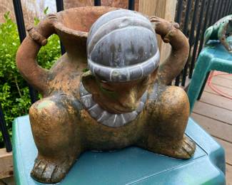 Aztec Man Terra Cotta Planter