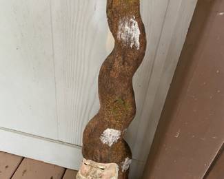 Wood Carved Wizard Head Sculpture