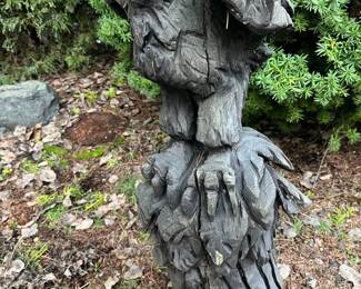 Wood Carved Eagle Statue