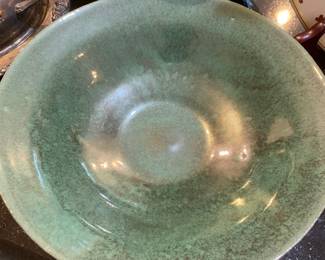 Green Pottery Salad Bowl