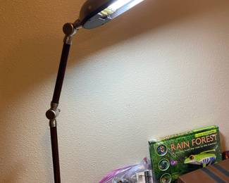 Wood & Chrome Adjustable Desk Lamp