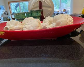 Set of 5 Cream Ceramic Artichoke Figurines