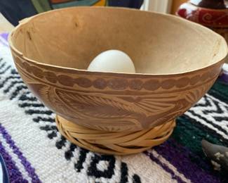 Mexican Handcarved Drinking Jicara Gourd