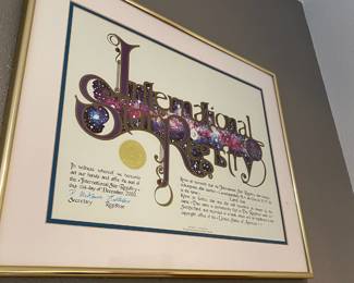 Framed & Matted International Star Registry Certificate