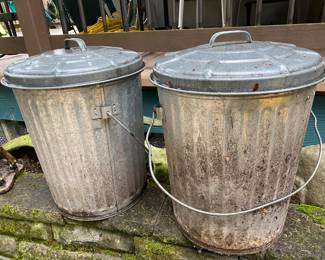 2 Aluminum Trash Cans