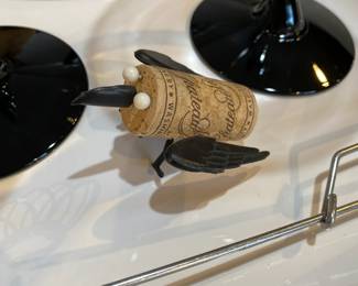 Wine Cork Crow Figurine
