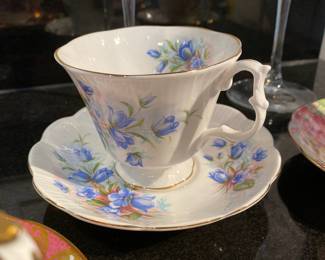 Royal Albert Tea Cup & Saucer with Blue Bells Floral Pattern