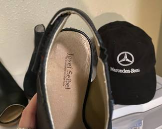 Josef Seibel Black Leather Block Heeled Open Toe Ankle Boots