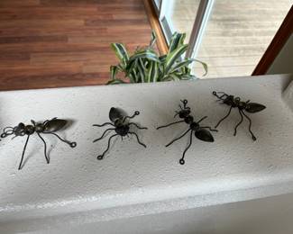Set of 4 Metal Ant Figurines/Decor