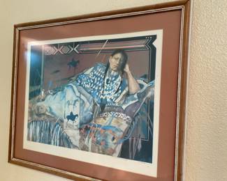 Lithograph of Native American Woman Signed by Amy Burnett