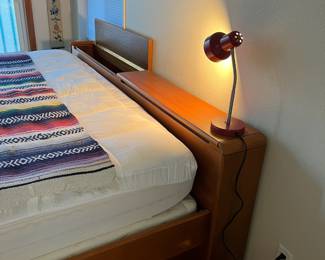 King Size Mid Century Modern Bed Frame with Storage