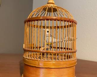 Sankyo Bamboo Bird Cage Music Box
