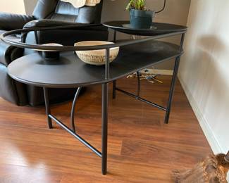 Two Tier Black Contemporary Side Table
