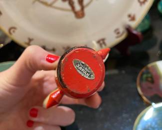 1950's Wooden Red Bull Salt & Pepper Shakers - Made in Japan