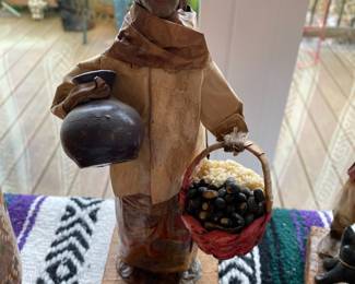 Mexican Folk Art Paper Mache Woman Figurine