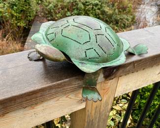 Metal Green Turtle Outdoor Decor