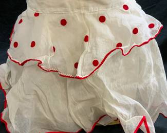 Vintage sheer White & Red Dot Apron