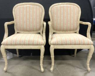 Pr Uph Italian Regency Wooden Arm Chairs