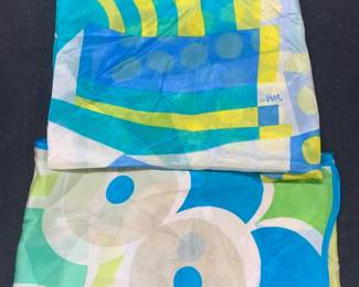 2 Echo & Vera Silk Color Blocked Scarf & Shawl