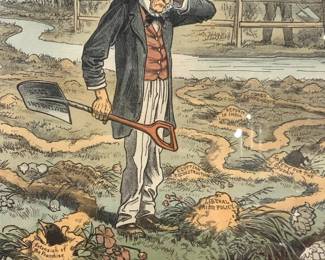 Antq Puck Magazine F.Graetz Political Illustration