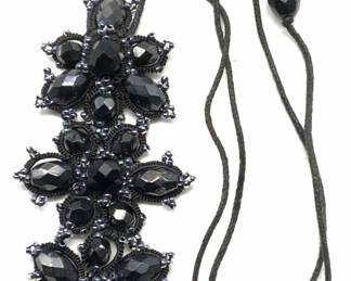 Blue & Black Crystal Pendant Necklace