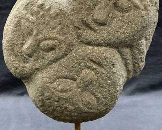 Antique Carved Stone Specimen On Stand