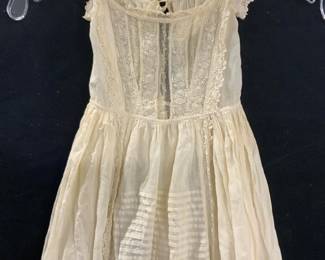 Vintage Handmade Cotton Christening Gown
