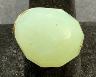 Vintage Gold Tone Blue Gemstone Ring