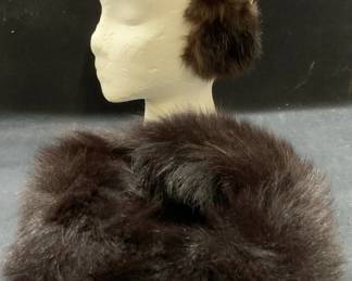 Vintage Madcaps Fur Hat, Fur Earmuffs