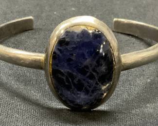Vintage Sterling Silver Blue Stone Bracelet