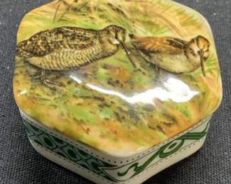 Vintage Crownford Porcelain Bird Trinket Box