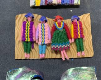 Lot 3 Jewelry Handmade Figural Knit Brooch, More