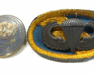 2 Military Pins, US Army Sterling Silver & 1946 UN
