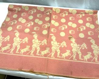 Vintage Wool Throw Blanket Legionaries & Horses