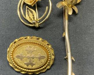 Lot3 Jewelry Vtg Sarah Coventry Flower Brooch More