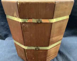 Vintage Wood Panel Waste Basket