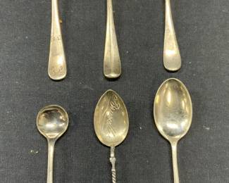 Lot 6 Vtg Sterling Silver & Plated Spoons