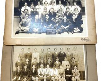 Pair Sepia Montauk JHS Brooklyn Photographs 1933
