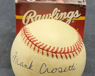 Signed Frank Crosetti Baseball, 1961 NY Yankees