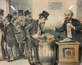 Antique Puck F.Obben Political Cartoon